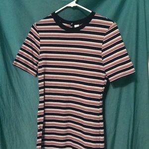 Thigh length, striped dress